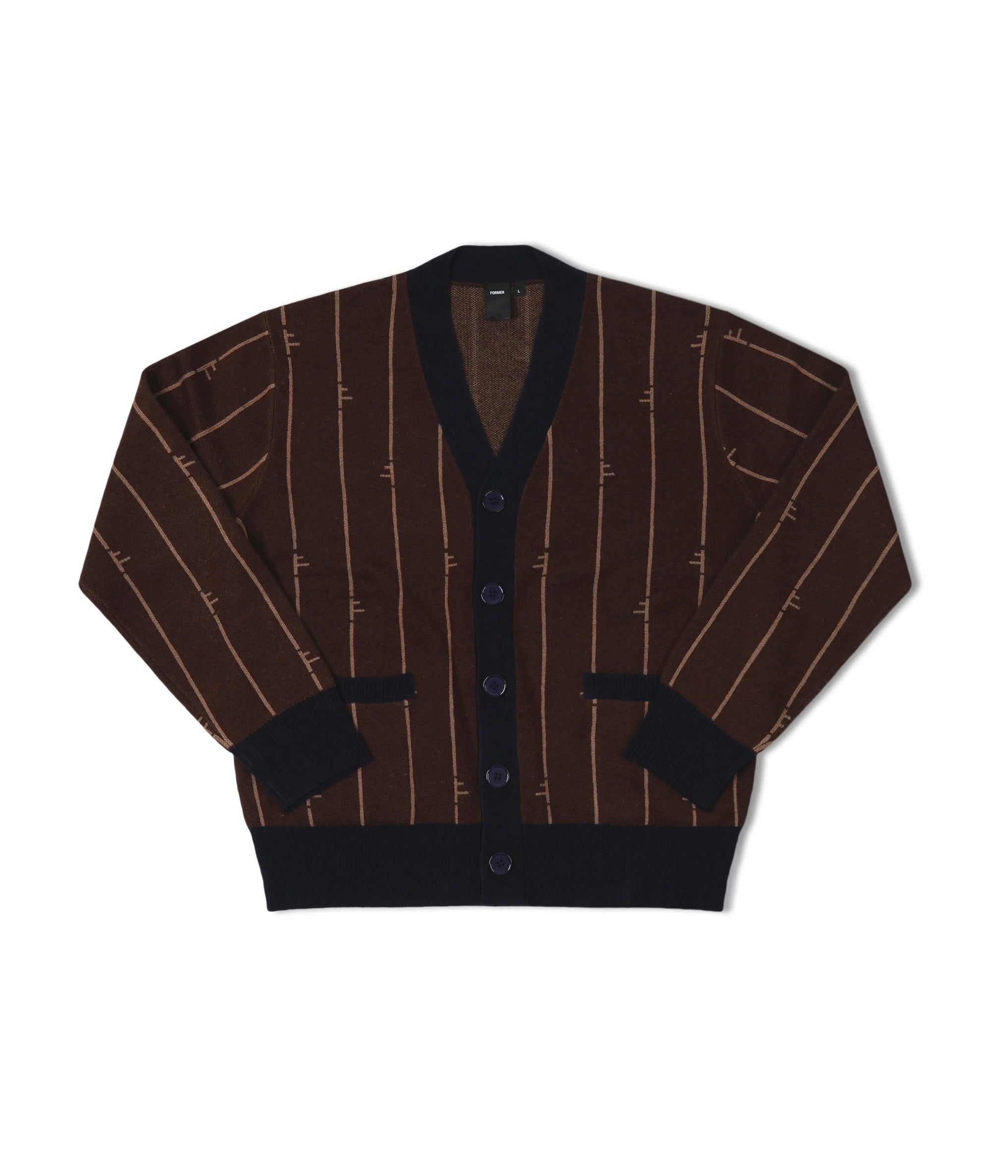 Former Merchandise - CA FUSE CARDIGAN - Chocolate Navy - ARROW & BEAST