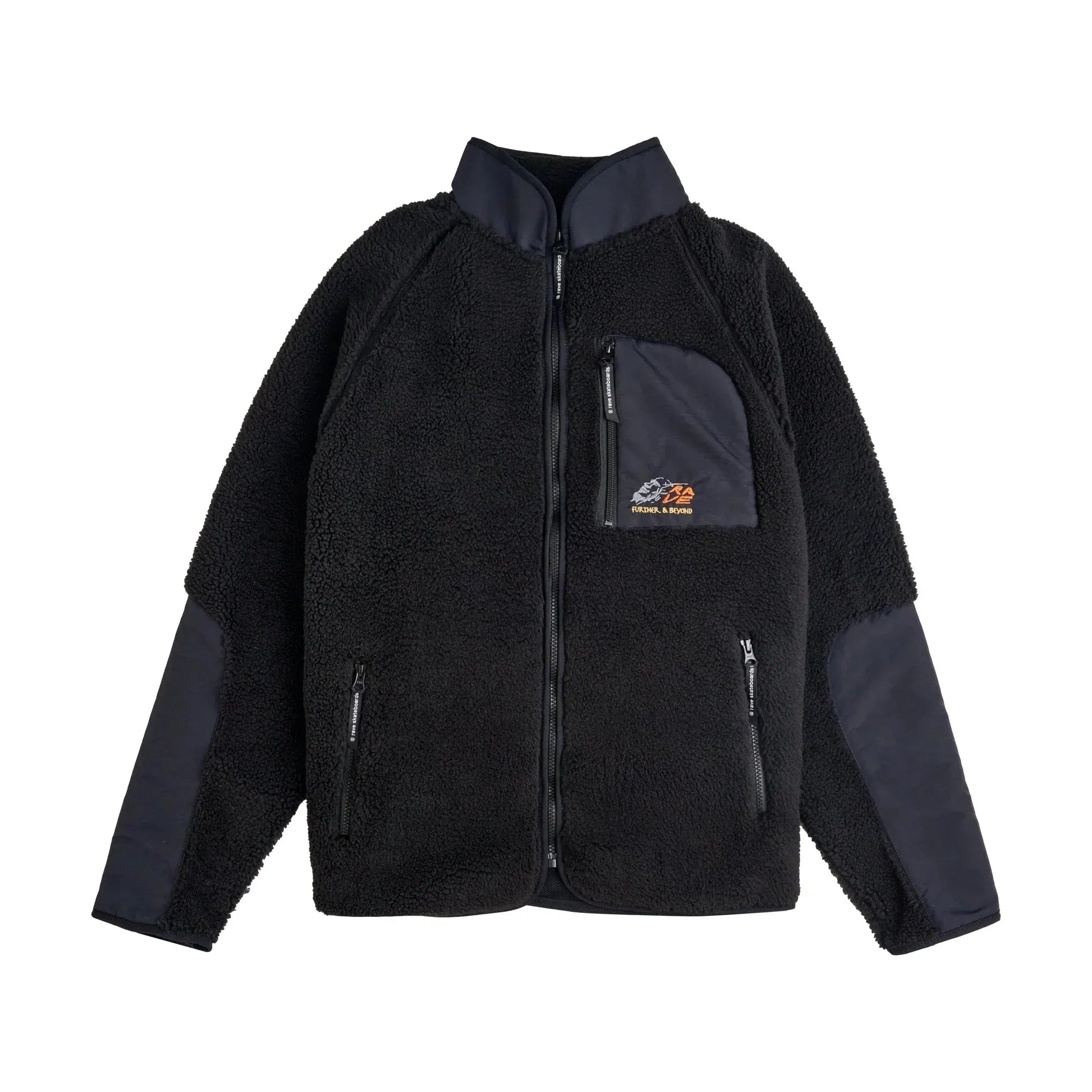 Rave Skateboards - F&B fleece jacket black - ARROW & BEAST