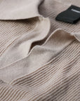 Former Merchandise - OPEN COLLAR KNIT POLO - Oat - ARROW & BEAST