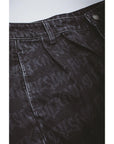 Fucking Awesome - Baggy Pleated Denim Laser Stamp Shorts - Black - ARROW & BEAST