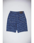 Fucking Awesome - Baggy Pleated Denim Laser Stamp Shorts - Blue - ARROW & BEAST