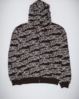 Fucking Awesome - AOP Stamp Zipped Hoodie - Black/White - ARROW & BEAST
