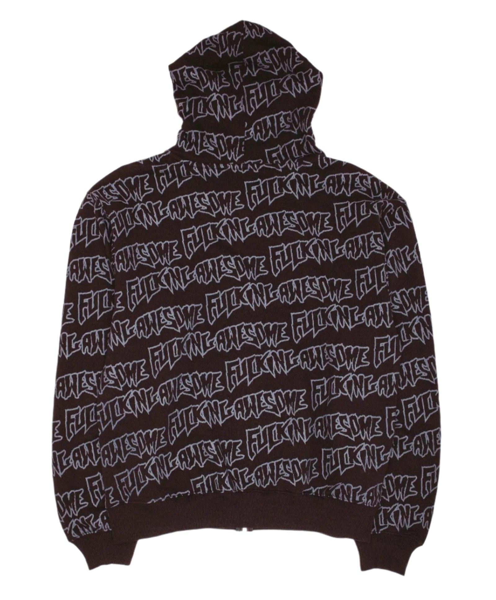 Fucking Awesome - AOP Stamp Zipped Hoodie - Black/Reflective - ARROW & BEAST