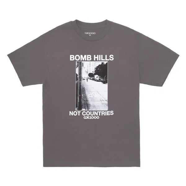 GX1000 Bomb Hills Not Countries Tee Charcoal - ARROW & BEAST