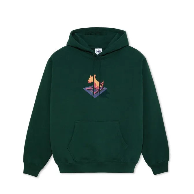 Polar Skate Co. Dave Hoodie Dog Dark Green - ARROW & BEAST