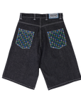 Always @ Range 5 Back Pocket Print Denim Shorts Black