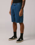 FORMER MERCHANDISE REYNOLDS 21' DENIM SHORT DARK BLUE