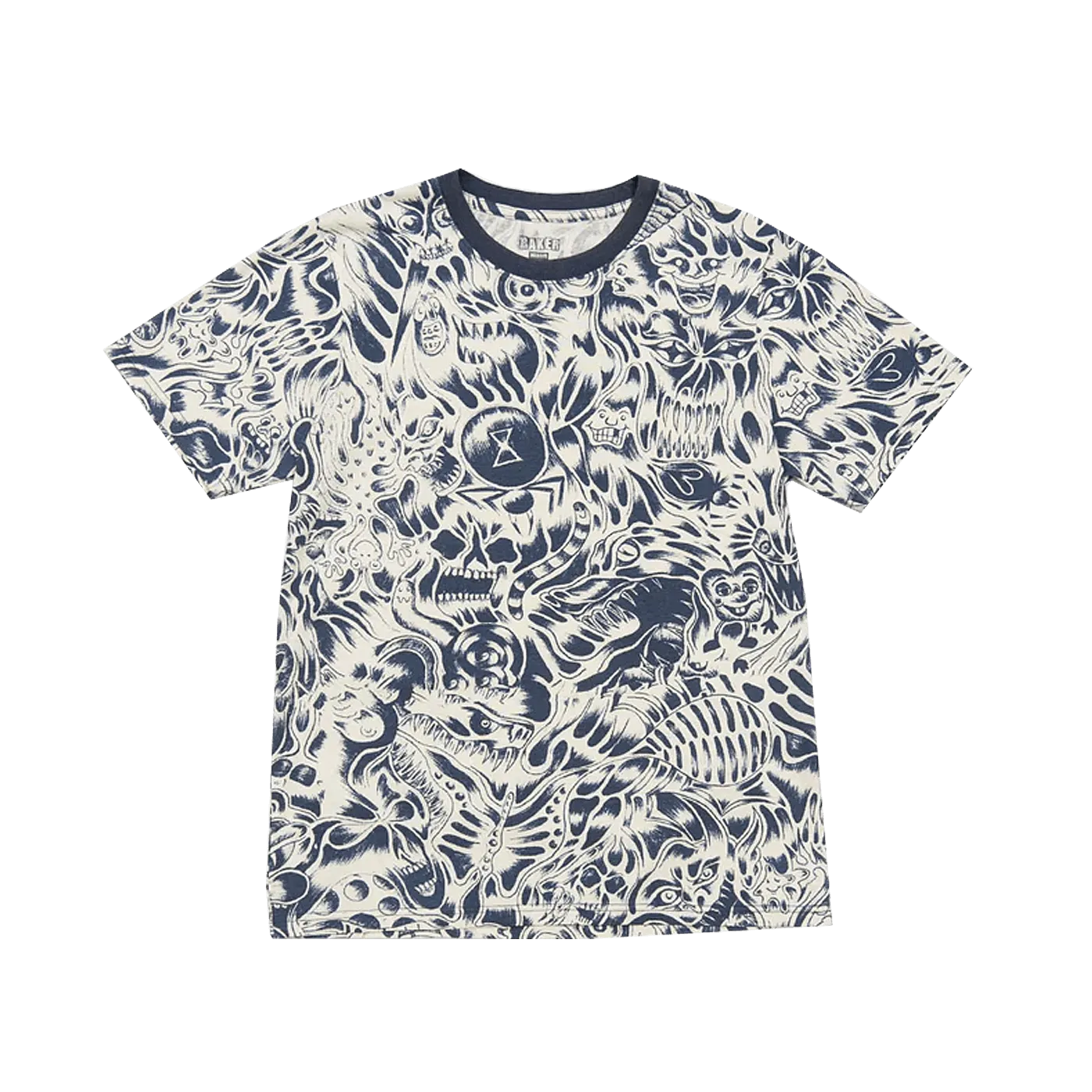 Baker Skateboards Nightmare Tee Cream Navy - ARROW & BEAST
