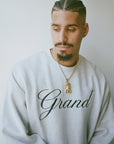 GRAND Collection Embroidered Crewneck Sweatshirt Grey - ARROW & BEAST