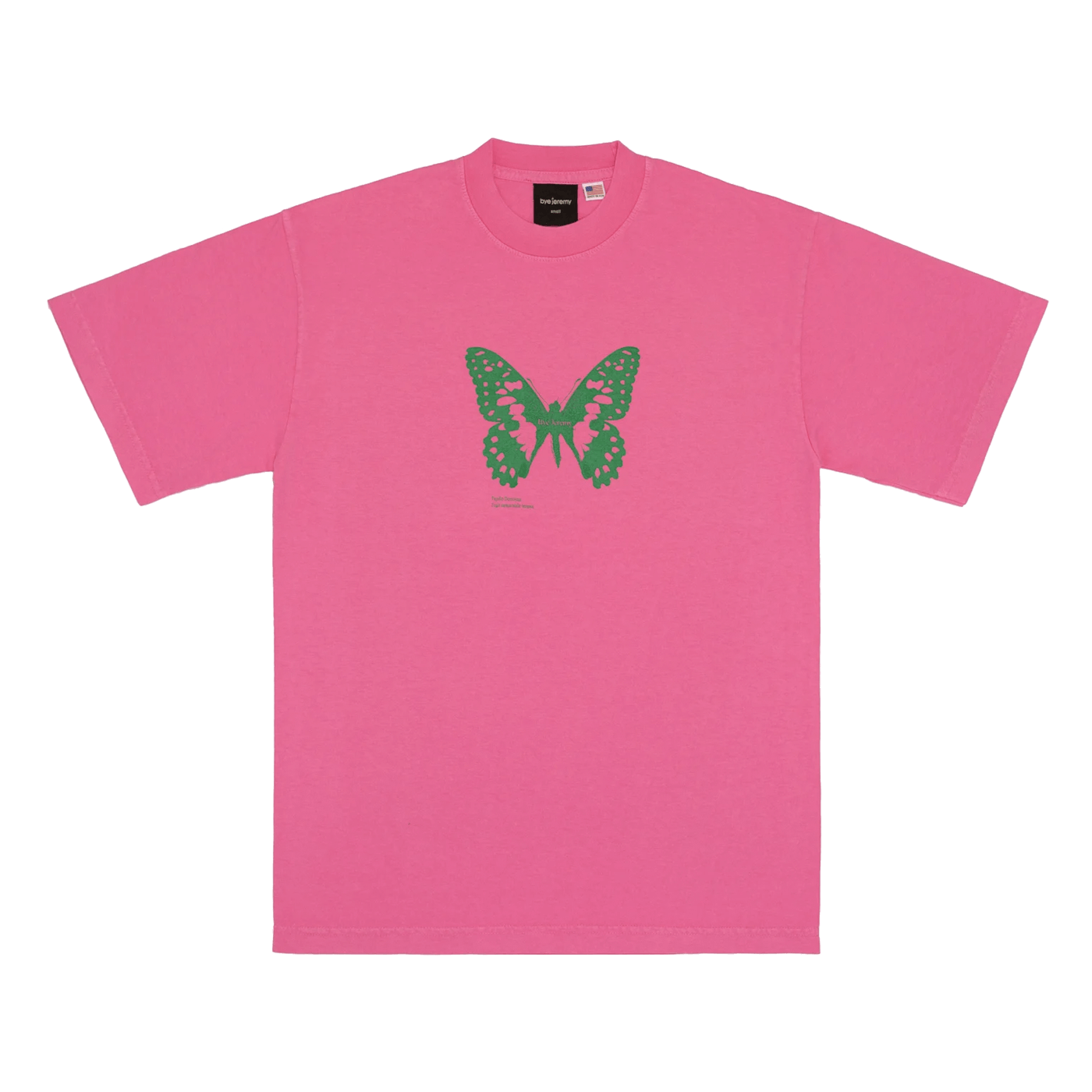 Bye Jeremy Butterfly Tee Pink Green