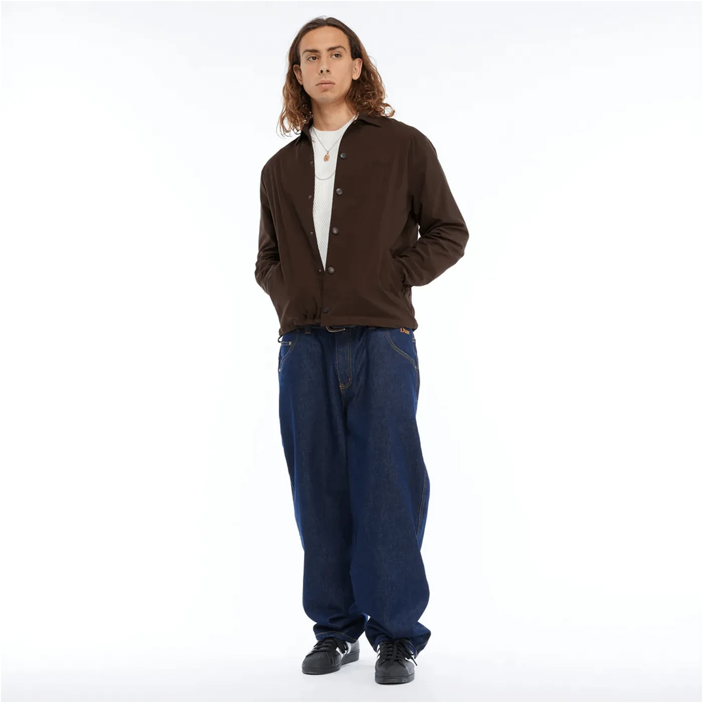 Dime MTL Cursive Coach Jacket Espresso - ARROW & BEAST