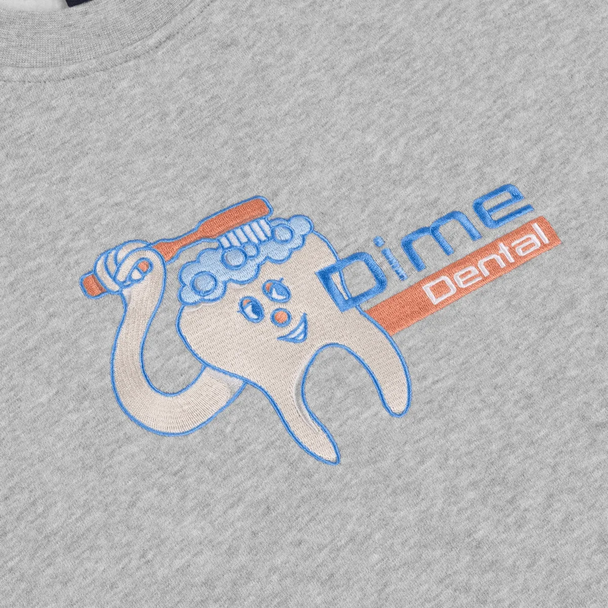 Dime MTL Dental Care Crewneck Heather Grey - ARROW & BEAST