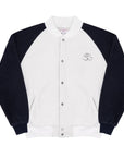 Yardsale Fleece Bomber White Navy - ARROW & BEAST