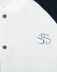 Yardsale Fleece Bomber White Navy - ARROW & BEAST