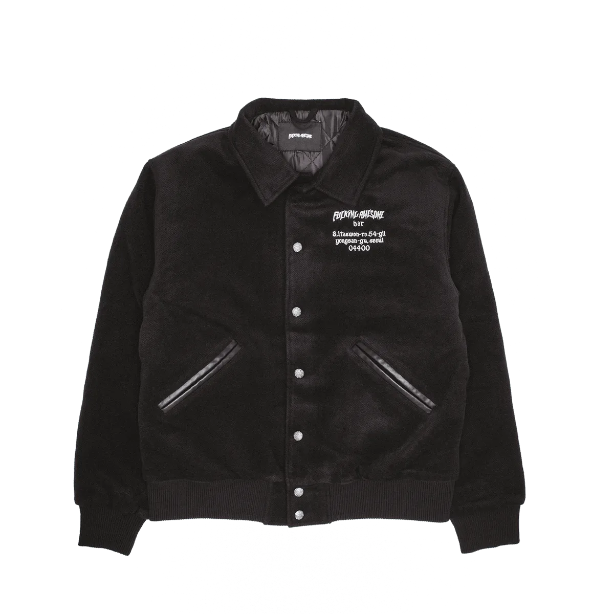 Fucking Awesome Korea Bar Varsity Jacket Black - ARROW & BEAST