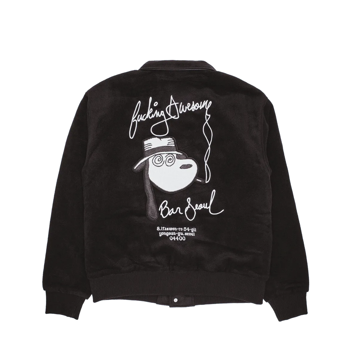 Fucking Awesome Korea Bar Varsity Jacket Black - ARROW & BEAST