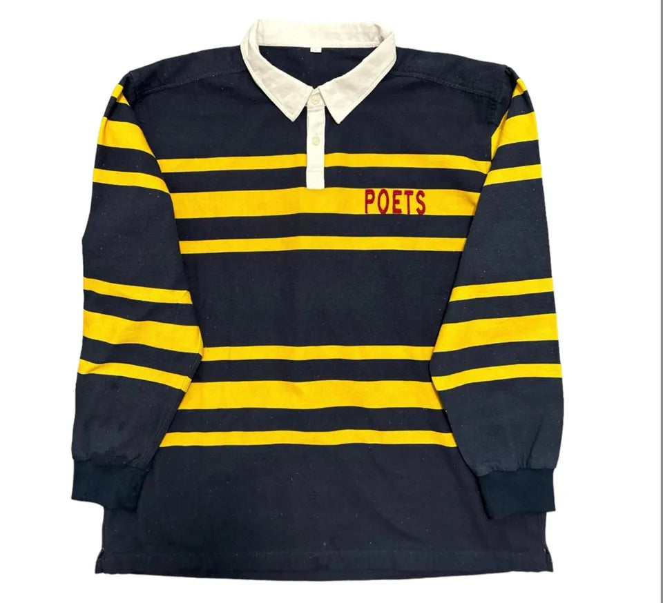 POETS RUGBY WITH EMBROIDERED LOGO NAVY/YELLOW/BURGUNDY - ARROW & BEAST