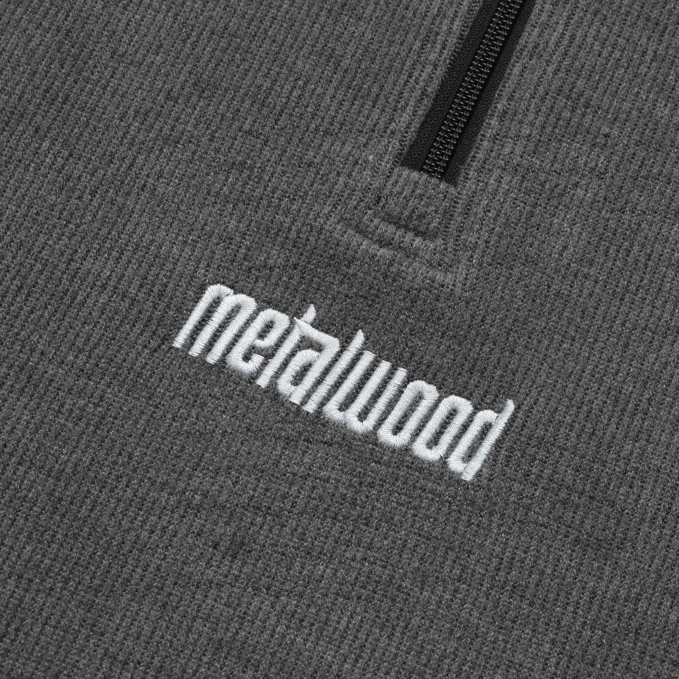 Metalwood Studio Contrast Stitch 1/4 Zip Pullover Charcoal