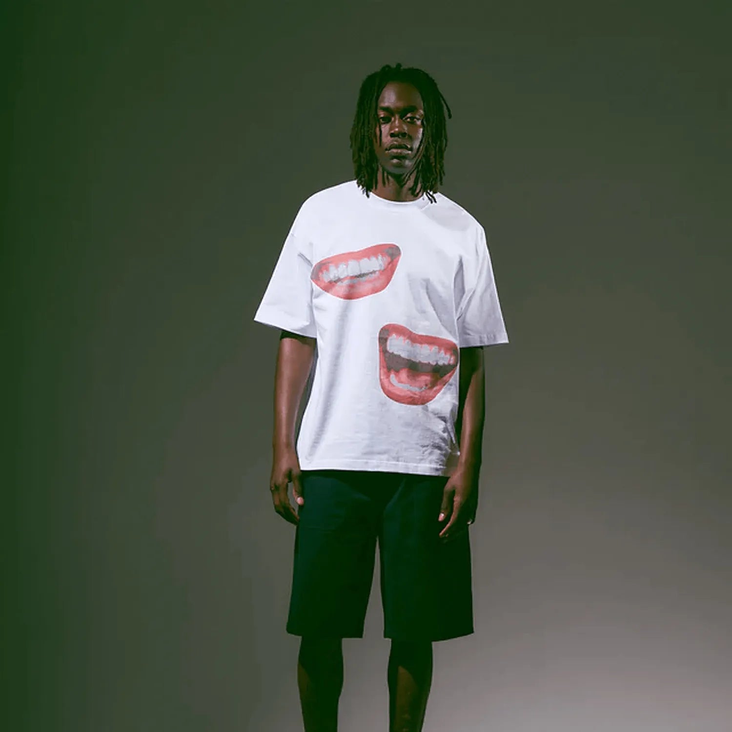 Metalwood Studio Oversized Smile Tee White - ARROW & BEAST