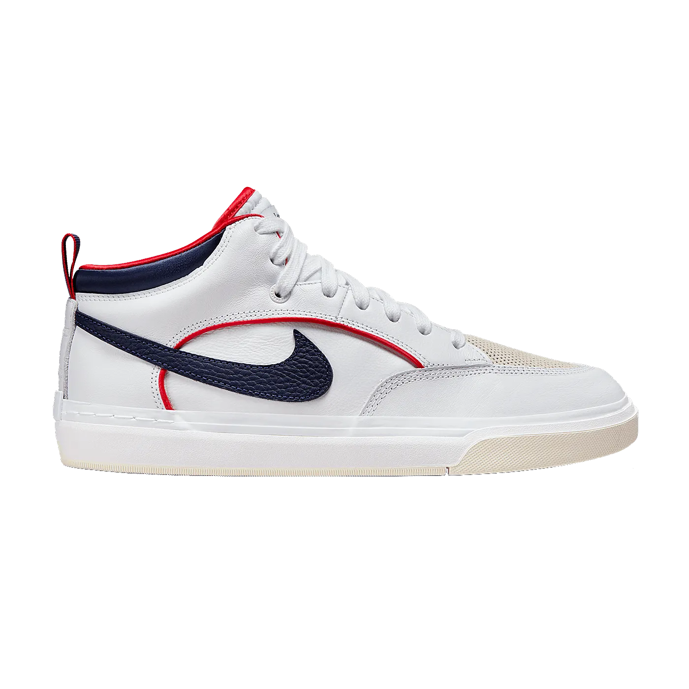 Nike SB React Leo Shoe White Midnight Navy Red FD0268-100
