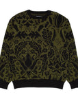 GX1000 Jacquard Knit Floral Sweater Black / Green - ARROW & BEAST
