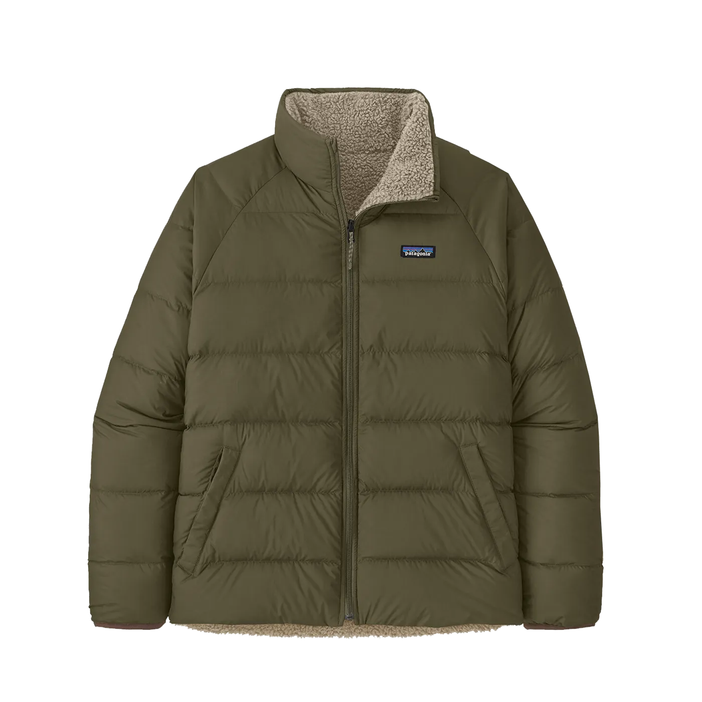Patagonia Men's Reversible Silent Down Jacket Basin Green