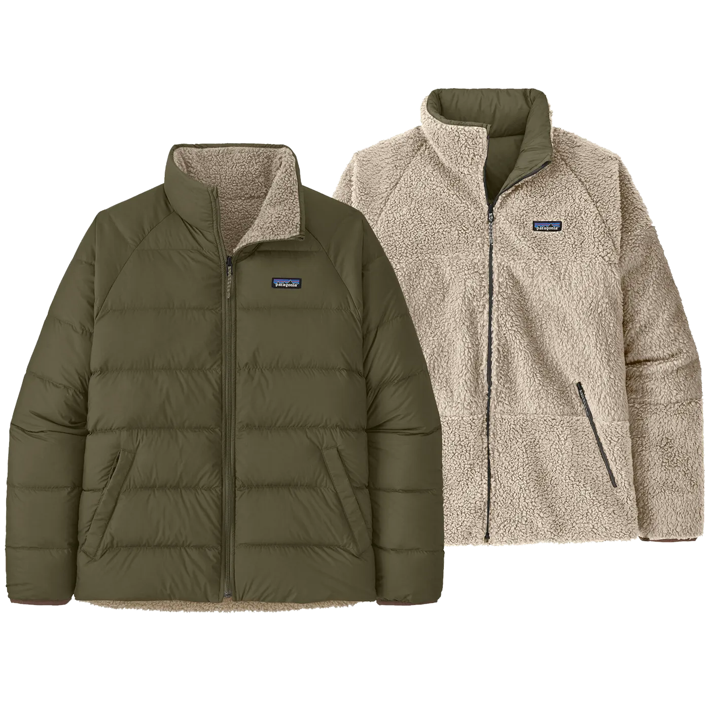 Patagonia Men's Reversible Silent Down Jacket Basin Green