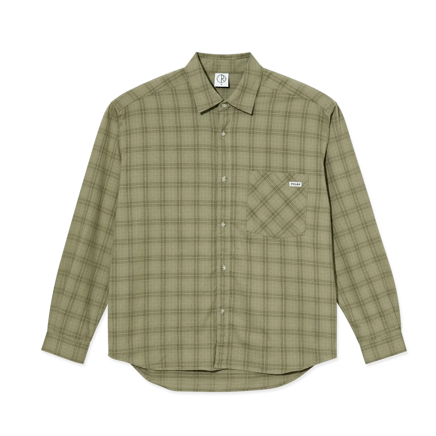 Polar Skate Co. Mitchell LS Shirt Flannel Green Beige