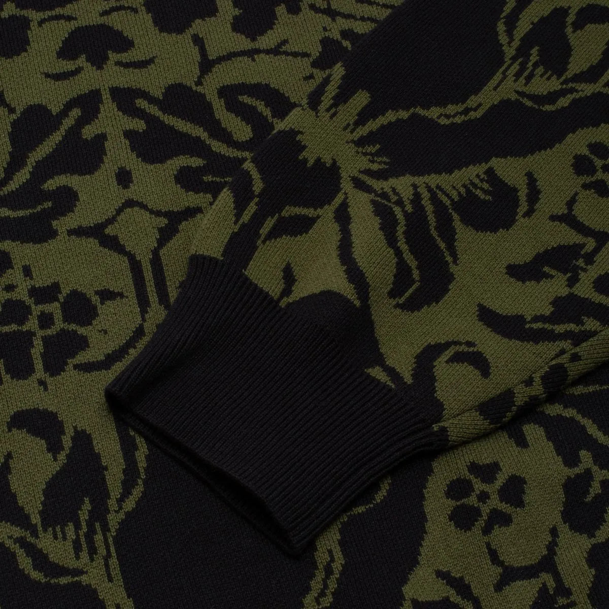GX1000 Jacquard Knit Floral Sweater Black / Green - ARROW & BEAST