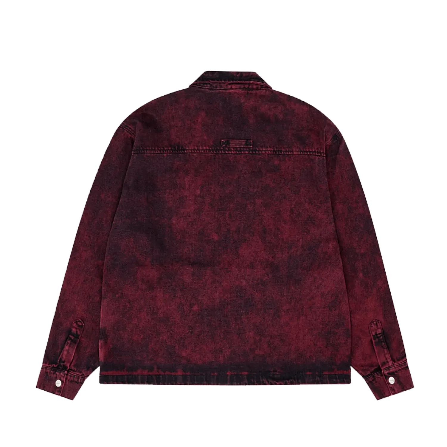 PACCBET #15 Acid Wash Denim Overshirt Burgundy - ARROW & BEAST