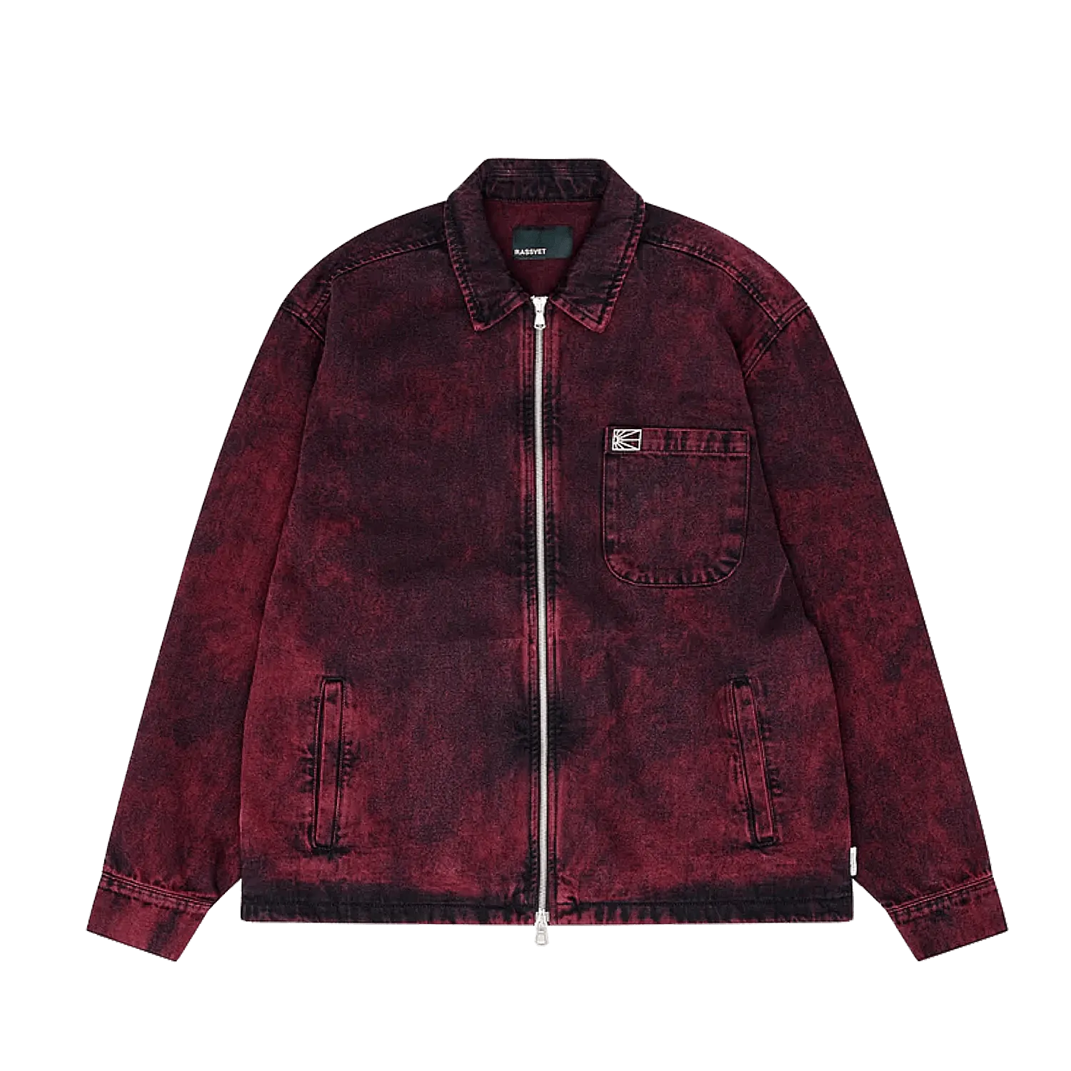 PACCBET #15 Acid Wash Denim Overshirt Burgundy - ARROW & BEAST