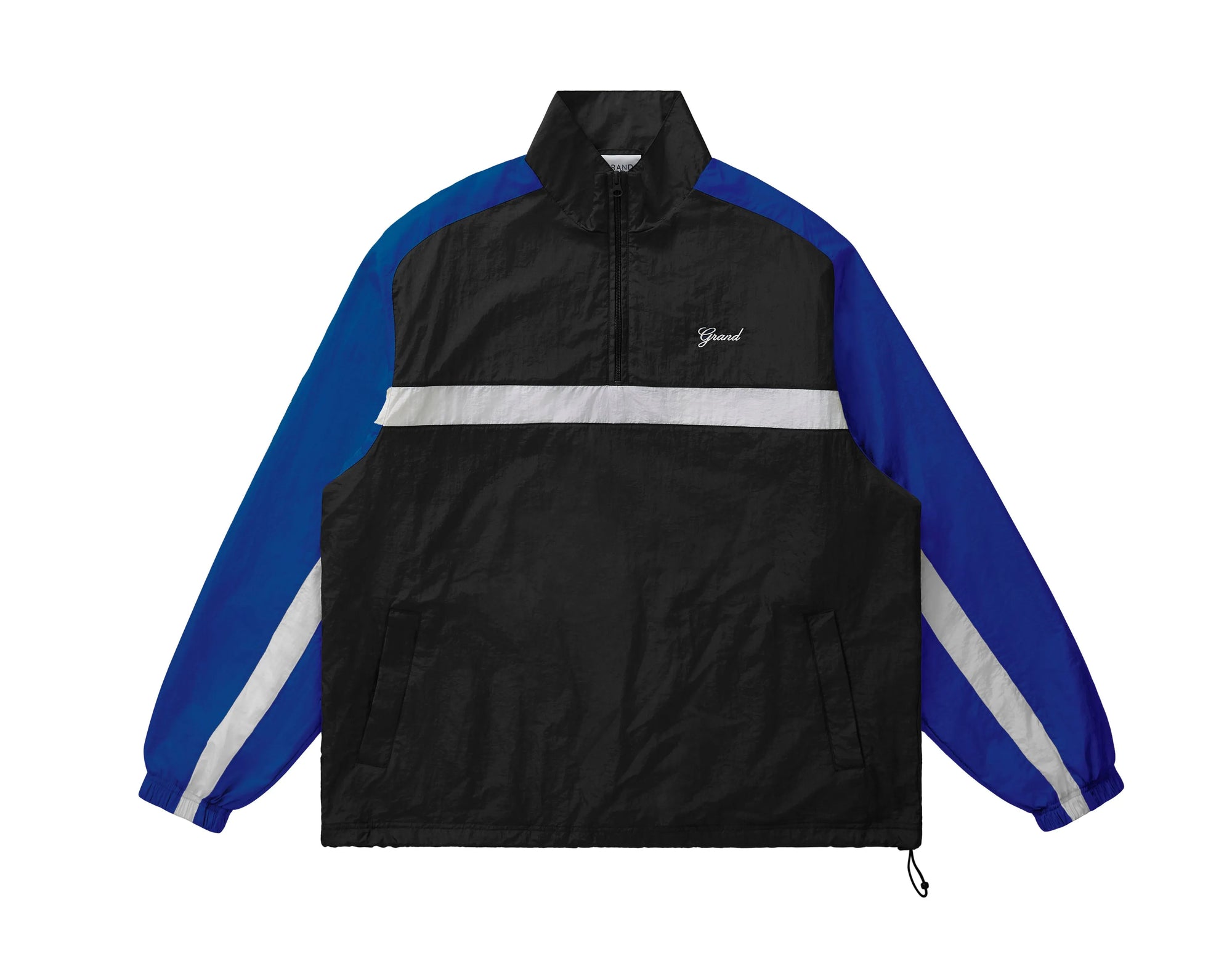 GRAND Collection Quarter Zip Nylon Pullover Black Blue - ARROW & BEAST