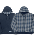 Yardsale XXX Reversible Flannel Hoodie Blue