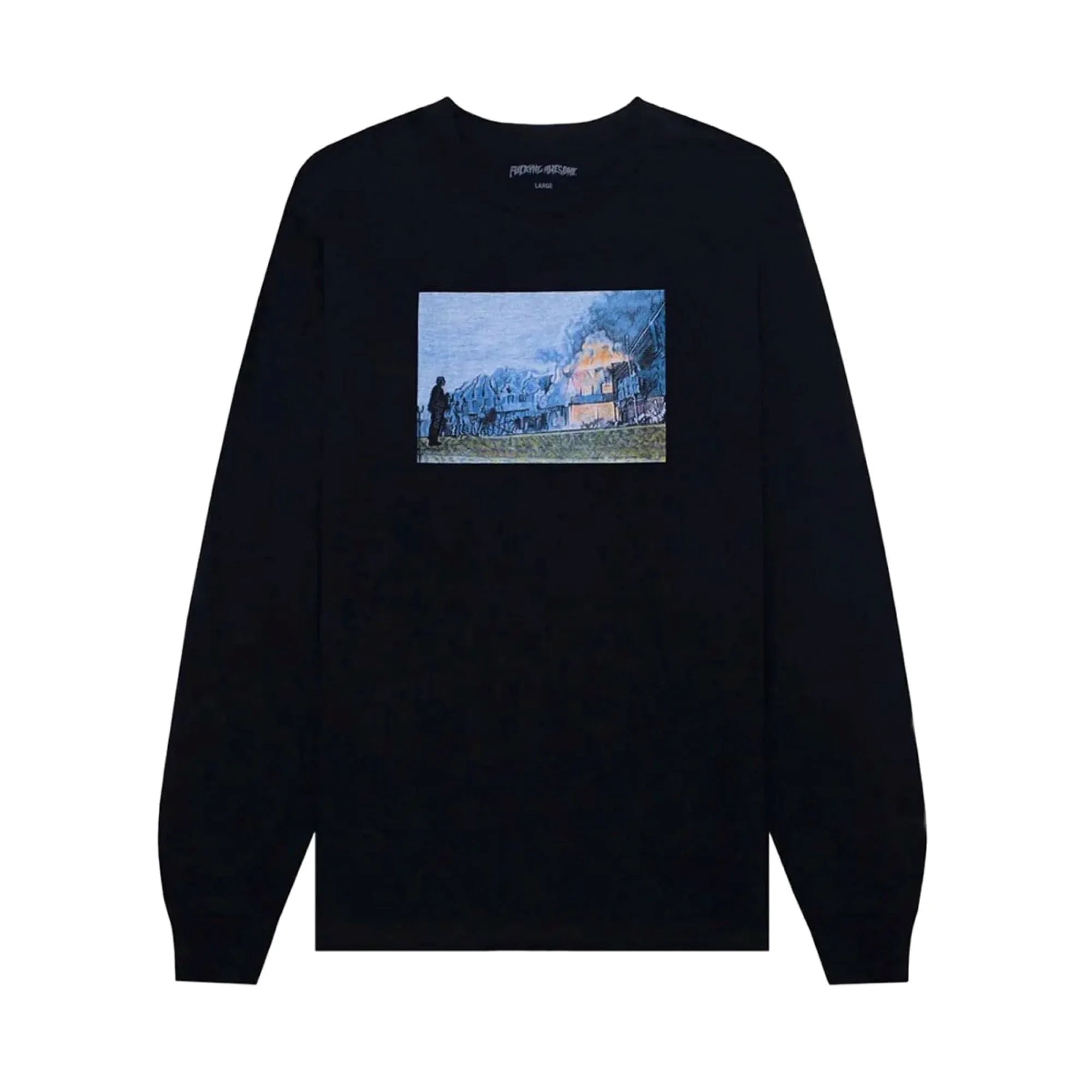 Fucking Awesome - House On Fire L/S Tee - Black - ARROW & BEAST