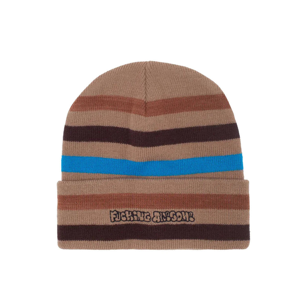 Fucking Awesome - Wanto Striped Cuff Beanie - Brown / Multi
