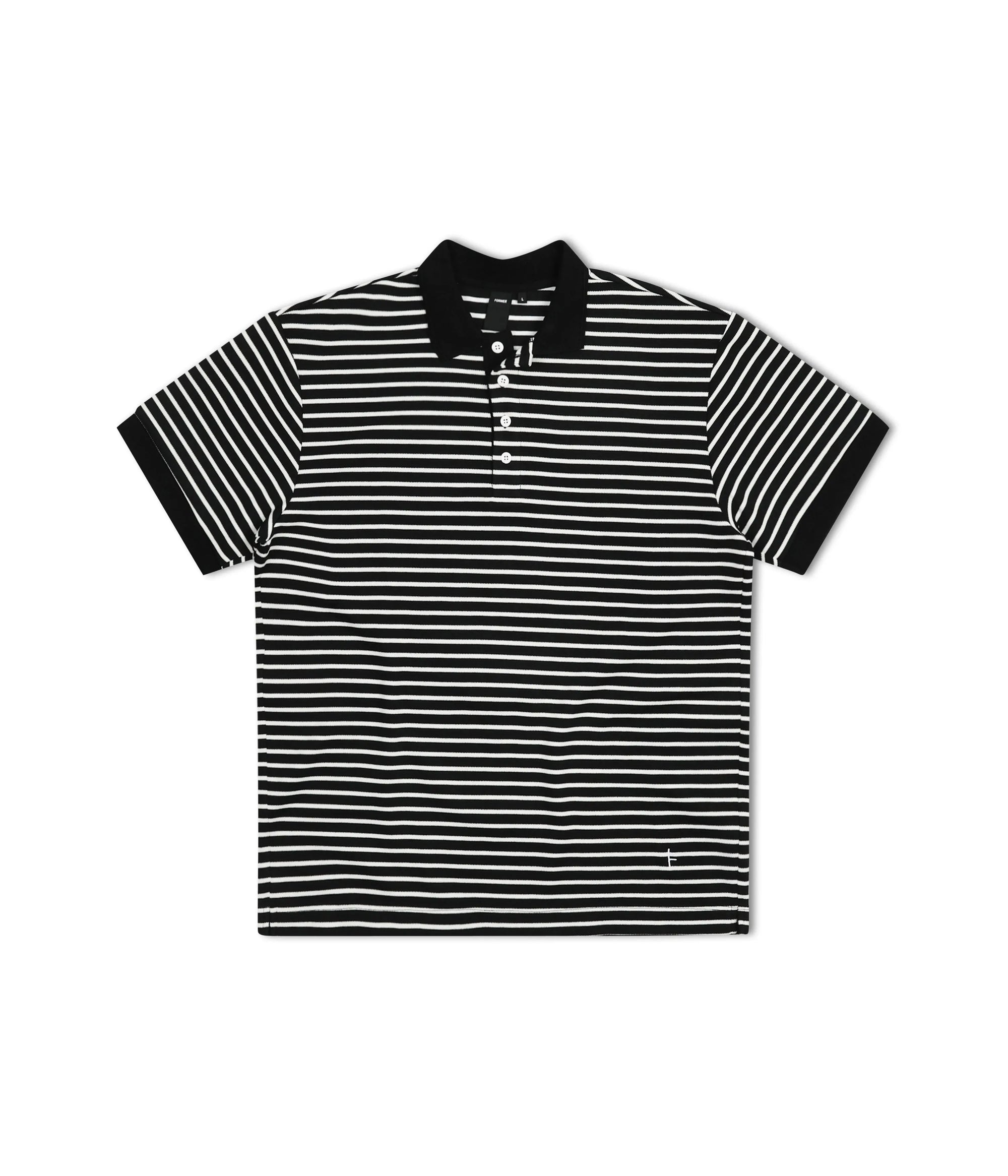 Former Merchandise - UNIFORM STRIPED SS POLO - WORN BLACK WHITE - ARROW & BEAST