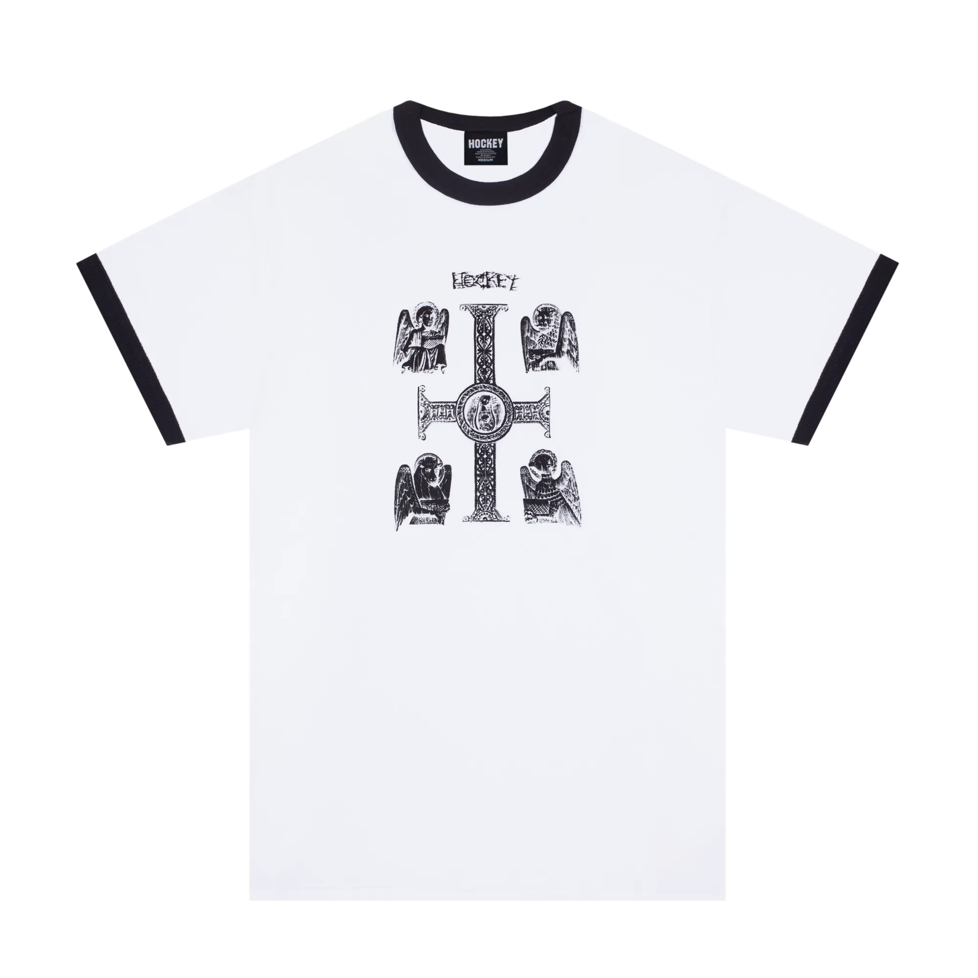Hockey Skateboards - Divine Child Ringer Tee - White - ARROW & BEAST