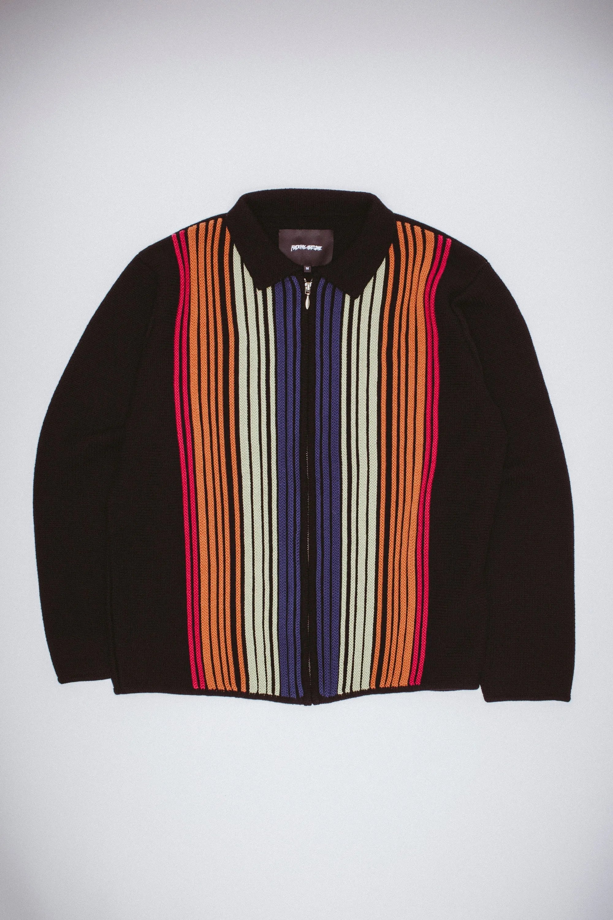 Fucking Awesome - Multi Stripe Zip Polo - Black/Striped - ARROW & BEAST