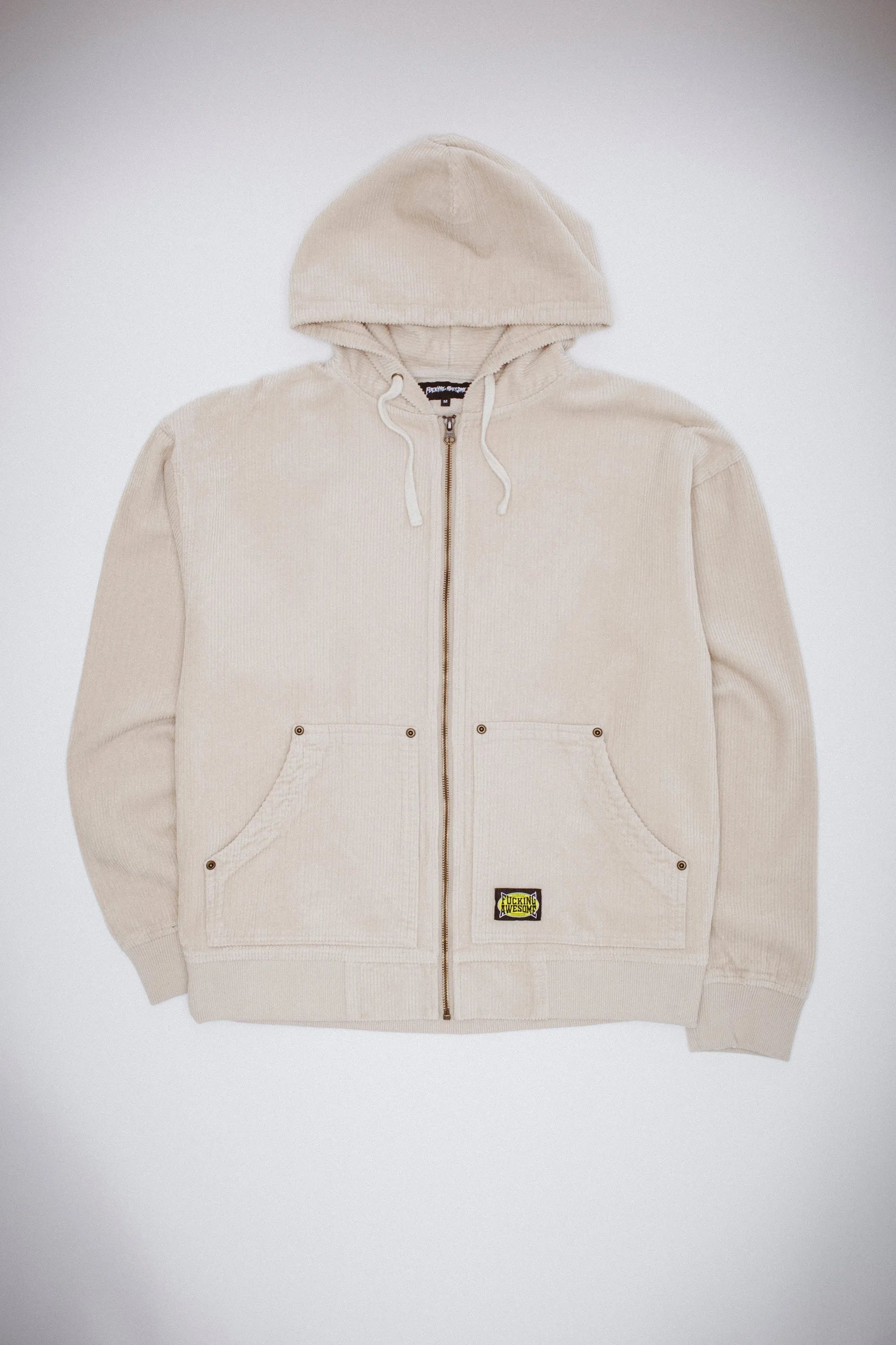 Fucking Awesome - KO Corduroy Zipped Hoodie - Cream - ARROW & BEAST