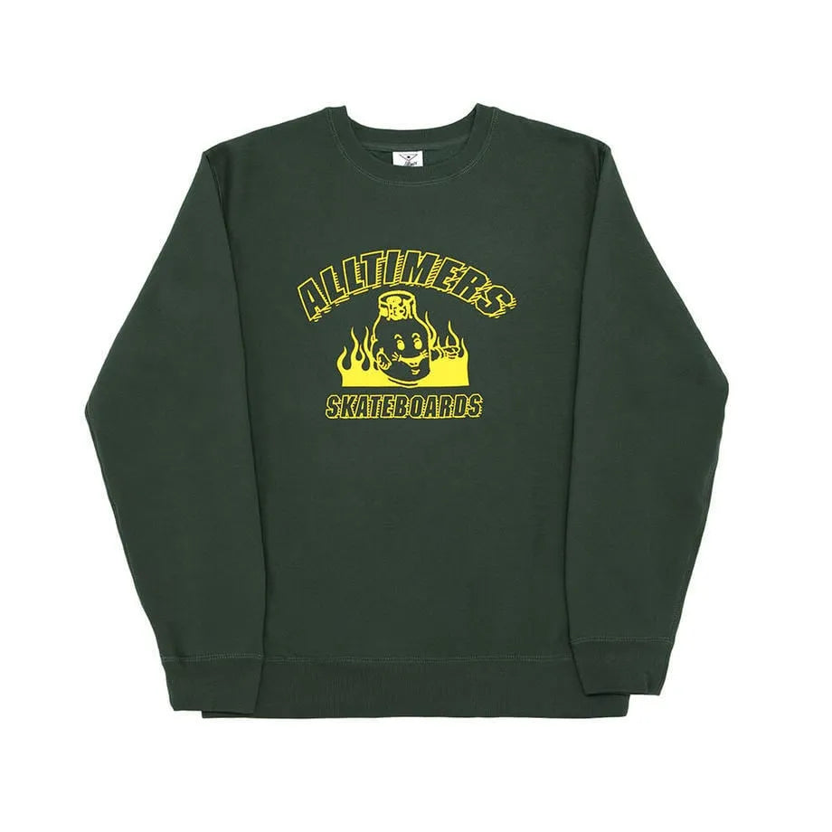 Alltimers - Propane Wayne Heavyweight Crew - Alpine Green - ARROW & BEAST
