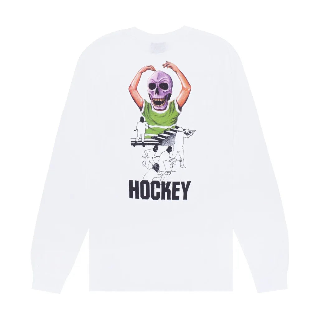 Hockey Skateboards Skull Kid L/s Tee White - ARROW & BEAST