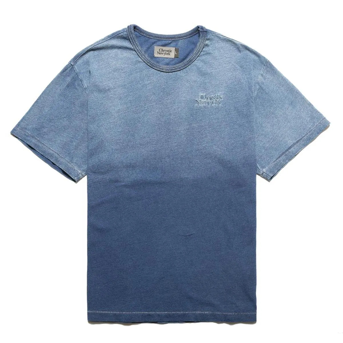 Chrystie NYC Prm Indigo Dye Classic Logo Tee Indigo - ARROW & BEAST