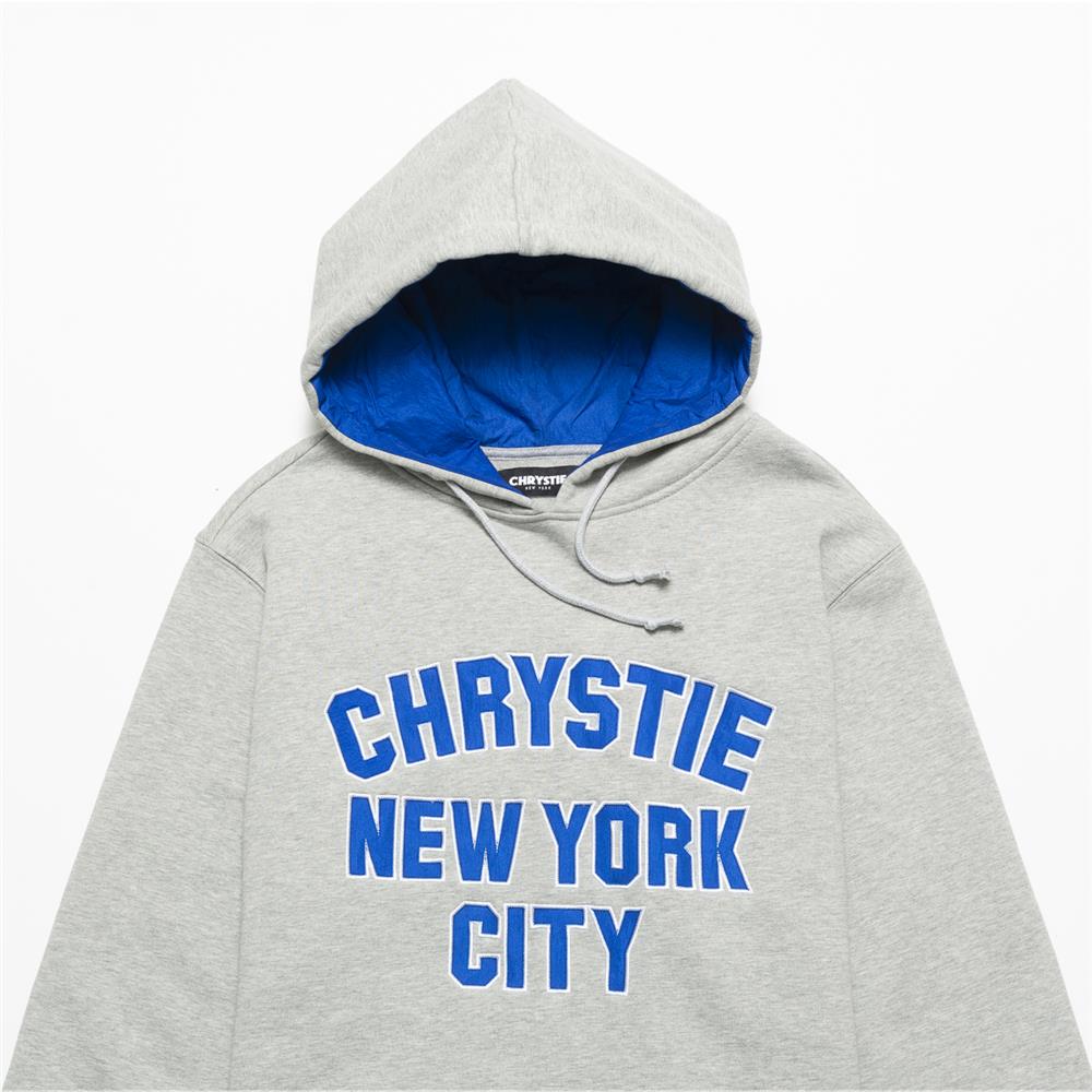 Chrystie NYC – Varsity Logo Hoodie a.grey Ash Grey