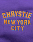 Chrystie NYC Varsity Logo Sweatpants Purple - ARROW & BEAST