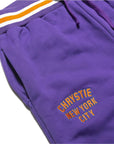 Chrystie NYC Varsity Logo Sweatpants Purple - ARROW & BEAST