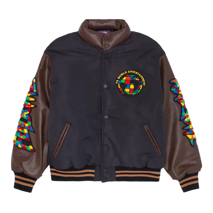 Fucking Awesome Gum Stamp Chenniele Varsity Puffer Black Brown - ARROW & BEAST