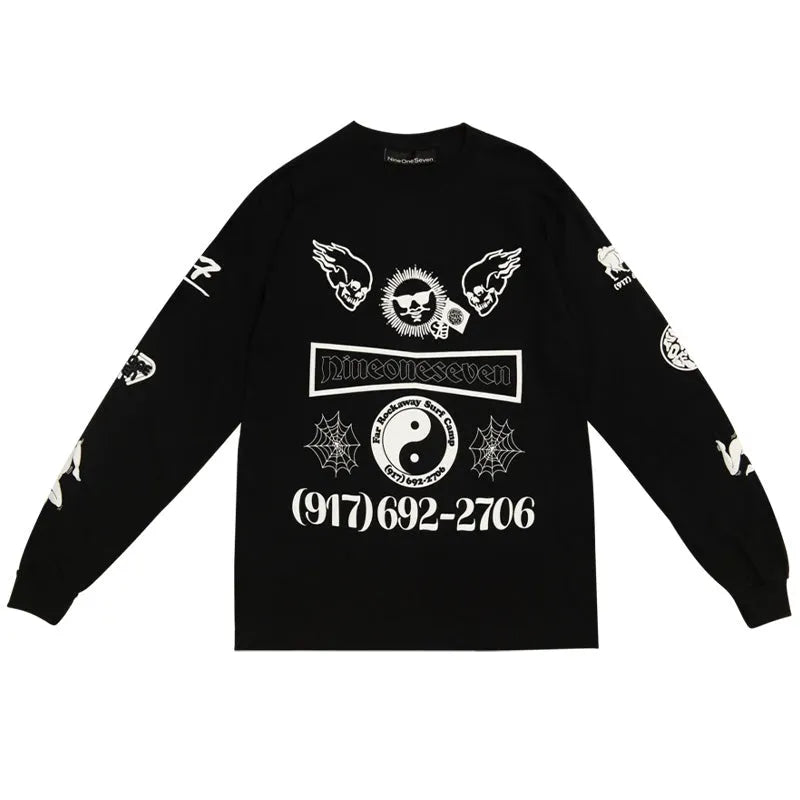 Call Me 917 Collage Black L/s Black - ARROW & BEAST