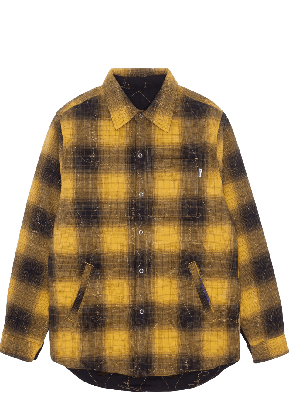 Fucking Awesome Lightweight Reversible Flannel Jacket Black Yellow