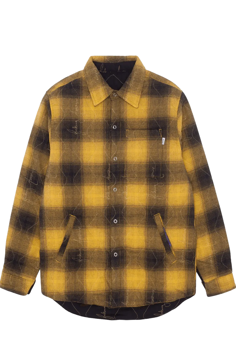 Fucking Awesome Lightweight Reversible Flannel Jacket Black Yellow - ARROW & BEAST