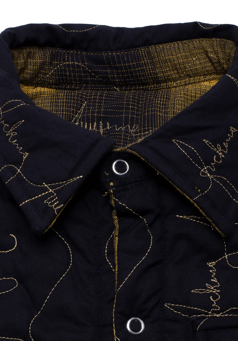 Fucking Awesome Lightweight Reversible Flannel Jacket Black Yellow - ARROW & BEAST